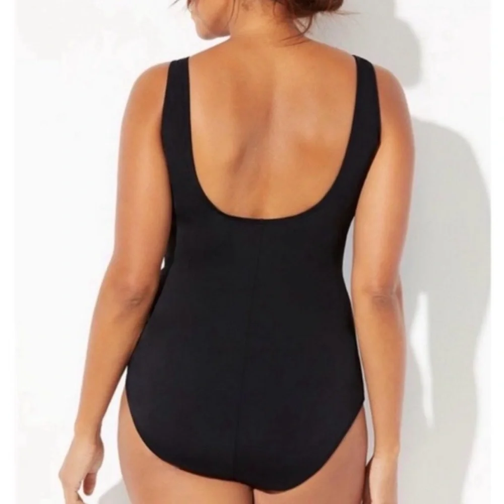 Swimsuits For All New Zip Front Sporty Active One Piece Plus Size 20 swim tank - Picture 2 of 4